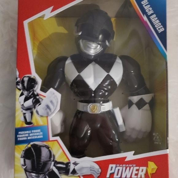 NWT Mega Mighties Black Power Ranger 10 Inch Figure Ages 3 & Up - Picture 1 of 3